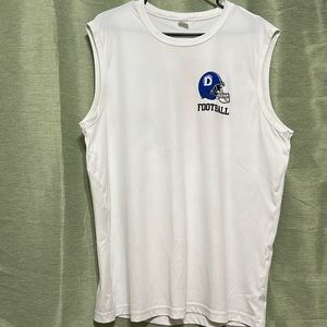 Men’s White Sleeveless T-Shirt Yale University Darien Football John Carlozzi